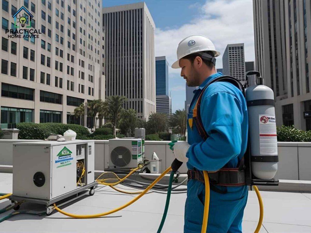 Professional mold removal services in downtown Los Angeles Financial District building