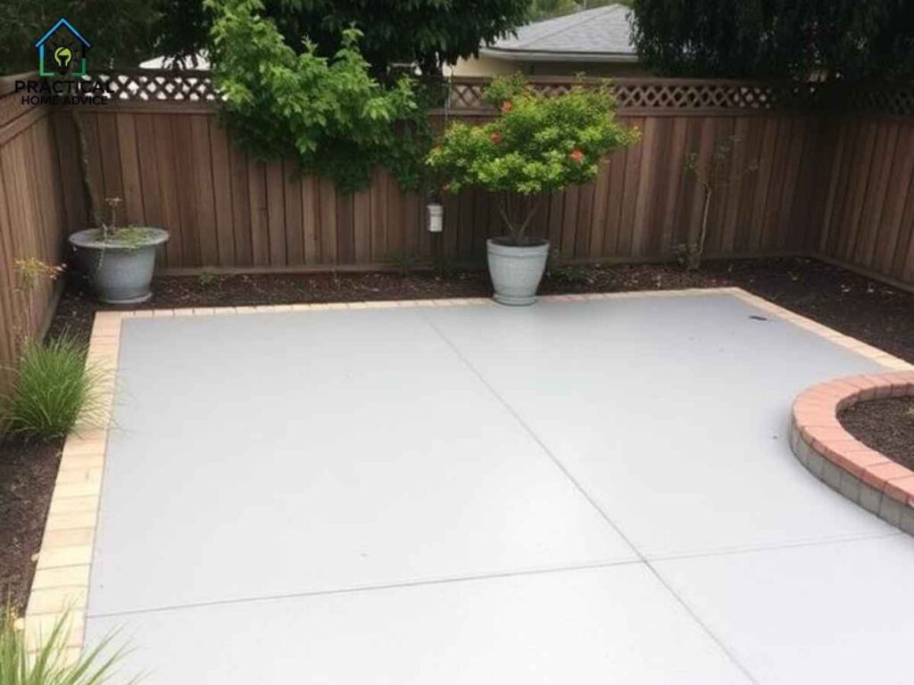 DIY concrete patio painting project in Rosemont neighborhood of Los Angeles