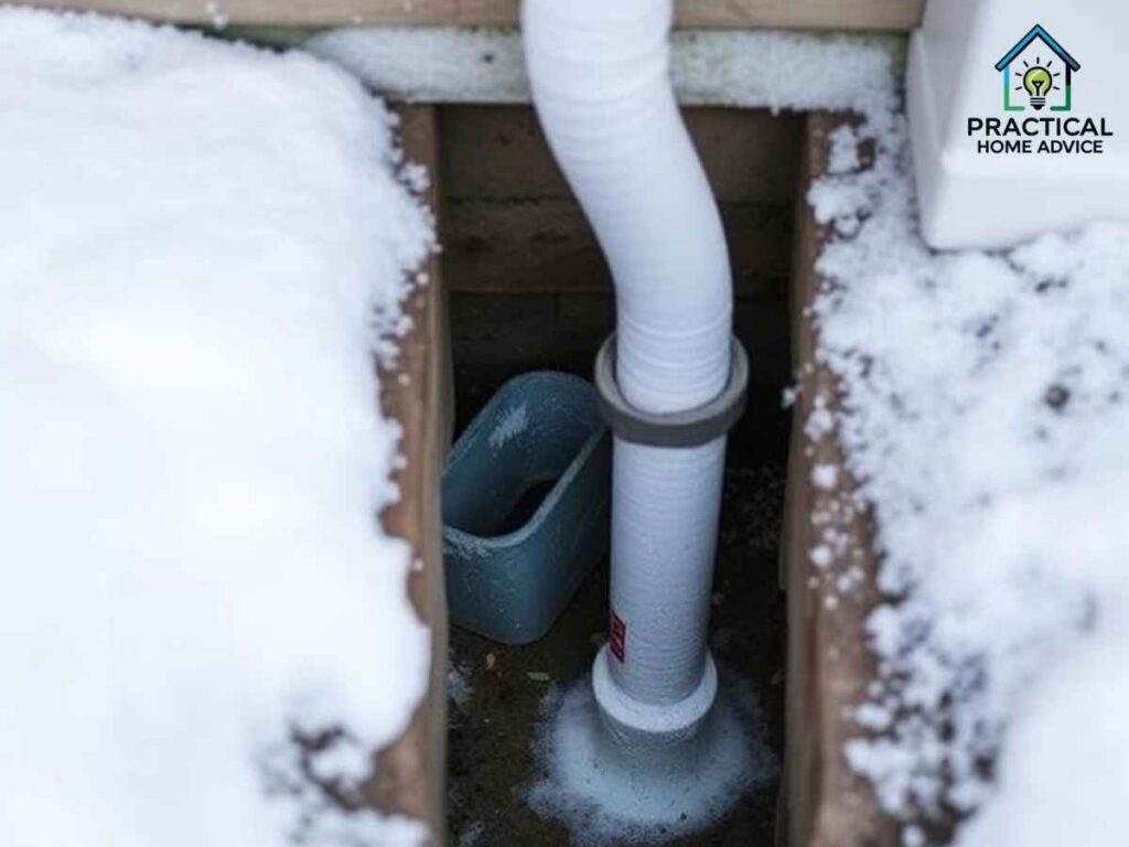 Los Angeles home sump pump discharge line insulated for winter protection